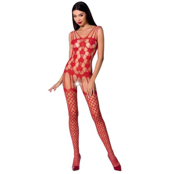 PASSION WOMAN BS067 BODYSTOCKING RED ONE SIZE