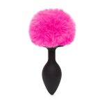 HAPPY RABBIT BUTT PLUG WITH FUR TAIL PINK LARGE 10cm