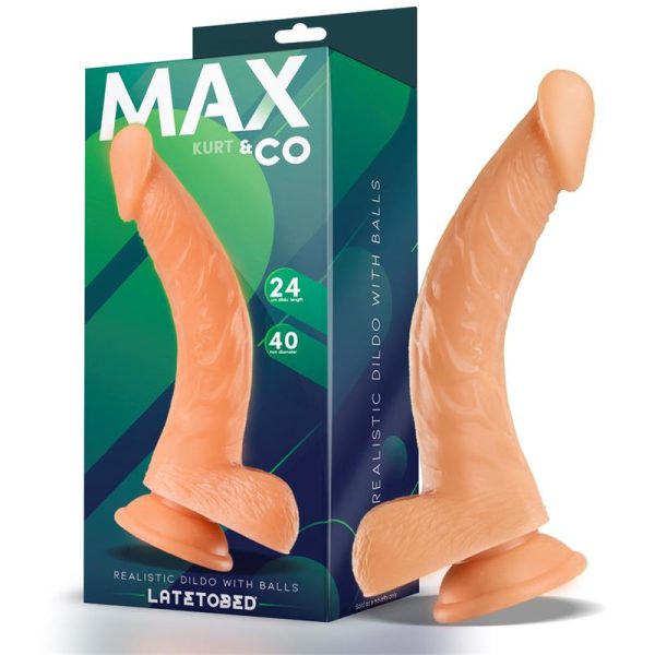 MAX & CO KURT REALISTIC FEEL DILDO WITH TESTICLES FLESH 24cm