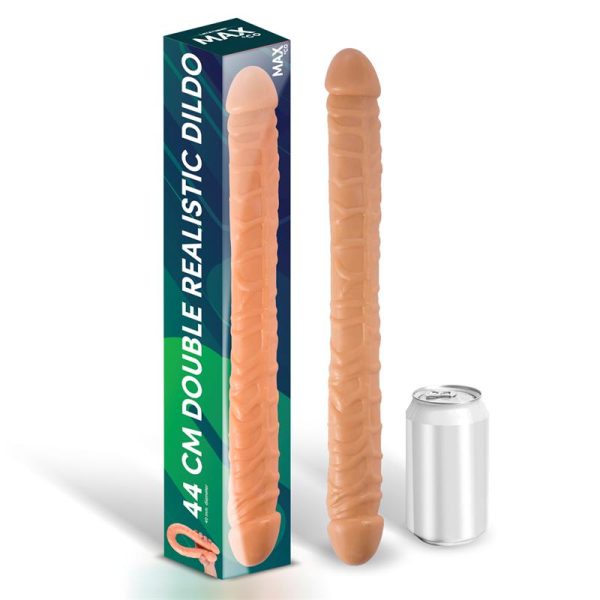 MAX & CO TRENT DOUBLE REALISTIC FEEL DILDO FLESH 44cm