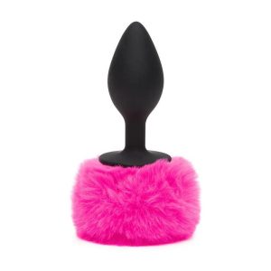 HAPPY RABBIT BUTT PLUG WITH FUR TAIL PINK LARGE 10cm - Image 4