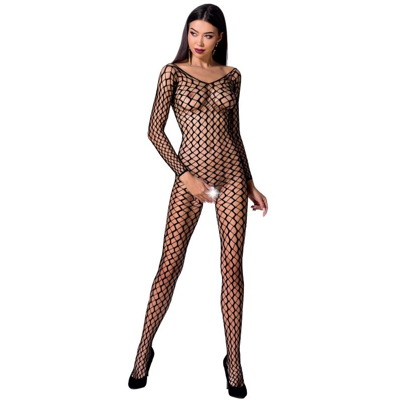 PASSION WOMAN BS068 BODYSTOCKING BLACK ONE SIZE