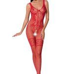 PASSION WOMAN BS069 BODYSTOCKING RED ONE SIZE