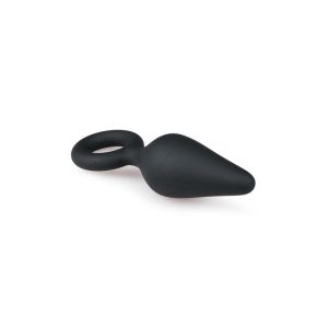 EASYTOYS BLACK BUTTPLUG WITH PULL RING MEDIUM 12cm - Image 5