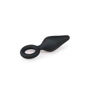 EASYTOYS BLACK BUTTPLUG WITH PULL RING MEDIUM 12cm - Image 4