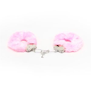 INTOYOU BDSM LINE FURRY METAL HANDCUFFS PINK - Image 6