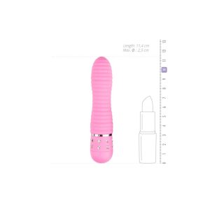 EASYTOYS LOVE DIAMOND MINI VIBRATOR RIBBED PINK 11.4cm - Image 5