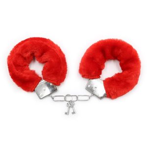 INTOYOU BDSM LINE FURRY METAL HANDCUFFS RED - Image 7