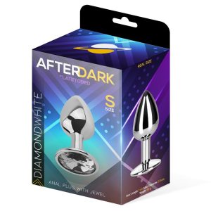 AFTERDARK ALUMINIUM BUTT PLUG WITH JEWEL WHITE DIAMOND S 7cm - Image 3