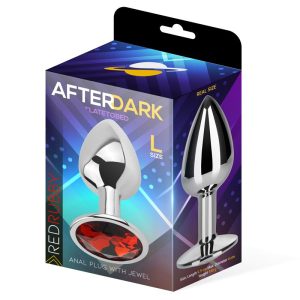 AFTERDARK ALUMINIUM BUTT PLUG WITH JEWEL RED RUBY L 9.5cm - Image 3