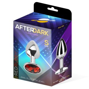 AFTERDARK ALUMINIUM BUTT PLUG WITH JEWEL RED RUBY S 7cm - Image 3