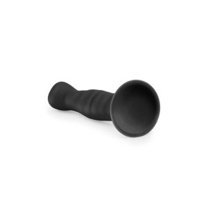 EASYTOYS SILICONE ANAL DILDO BLACK 14.2cm - Image 4