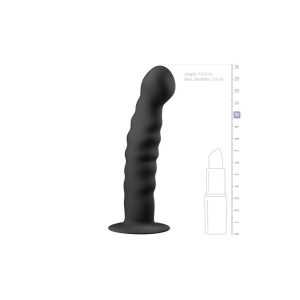 EASYTOYS SILICONE ANAL DILDO BLACK 14.2cm - Image 3