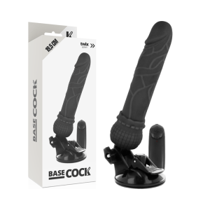 BASECOCK REALISTIC VIBRATOR REMOTE CONTROL BLACK 19.5cm