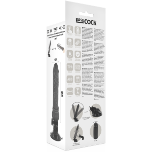 BASECOCK REALISTIC VIBRATOR REMOTE CONTROL BLACK 19.5cm - Image 3