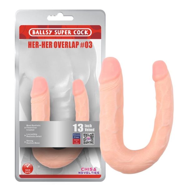 CHISA DOUBLE DILDO HER-HER OVERLAP N3 FLESH 17cm