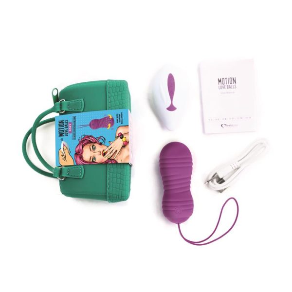 FEELZTOYS MOTION LOVE BALLS VIBRATING EGG WITH REMOTE FOXY PURPLE