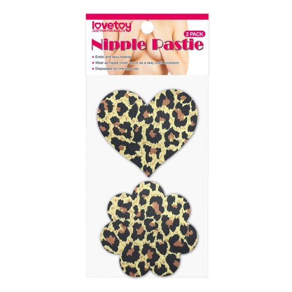 1-pack-nipple-covers-flower-and-heart-leopard LOVETOY PACK NIPPLE COVERS FLOWER AND HEART LEOPARD