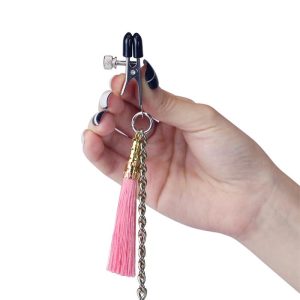 LOVETOY CHAIN WITH NIPPLE AND CLITORIS CLAMPS PINK - Image 4