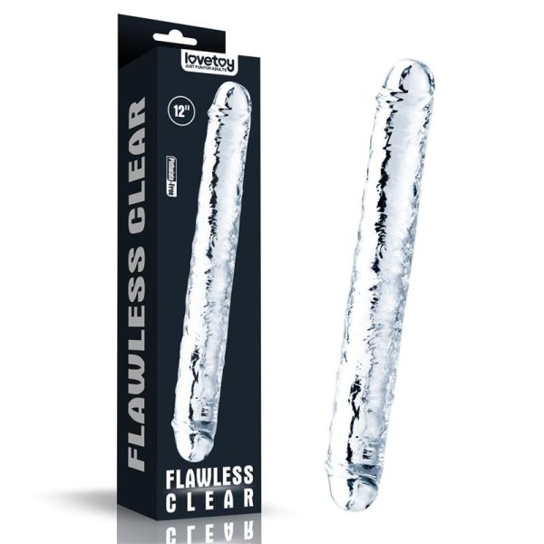 LOVETOY FLAWLESS 12"DOUBLE DILDO CLEAR 30cm