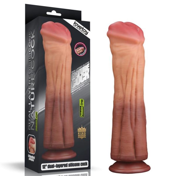 LOVETOY DILDO NATURE 12" DUAL LAYER 30cm