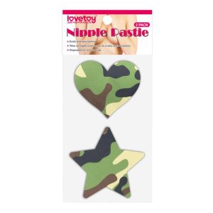 LOVETOY PACK NIPPLE COVERS STAR AND HEART CAMOUFLAGE