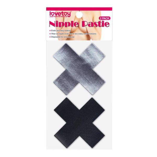 1-pack-pezoneras-cruces-negro-y-gris LOVETOY PACK NIPPLE COVERS CROSS BLACK AND GREY
