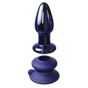 ICICLES No.85 MULTI-FUNCTION VIBRATING GLASS PLUG BLUE 10.2cm - Image 7