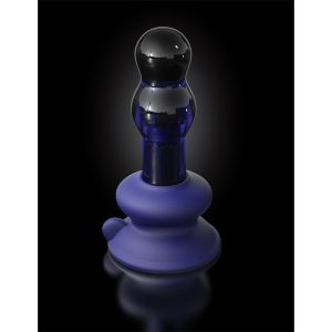 ICICLES No.83 MULTI-FUNCTION VIBRATING GLASS PLUG BLUE 10.6cm - Image 4
