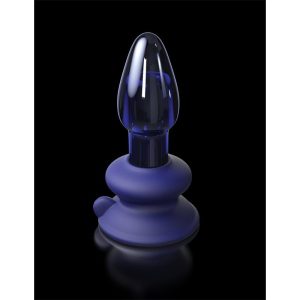 ICICLES No.85 MULTI-FUNCTION VIBRATING GLASS PLUG BLUE 10.2cm - Image 4
