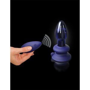 ICICLES No.85 MULTI-FUNCTION VIBRATING GLASS PLUG BLUE 10.2cm - Image 3