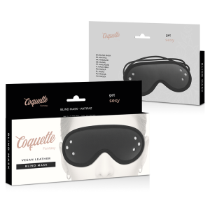 COQUETTE FANTASY VEGAN LEATHER BLIND MASK BLACK - Image 3