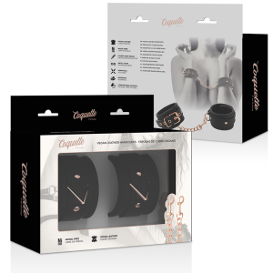 COQUETTE FANTASY VEGAN LEATHER HANDCUFFS BLACK - Image 3