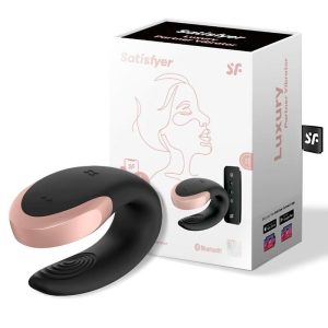 SATISFYER DOUBLE LOVE LUXURY PARTNER VIBRATOR WITH APP BLACK - Image 6