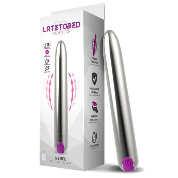 LATETOBED RENEE VIBE 10 VIBRATING FUNCTIONS USB SILVER 18.5cm