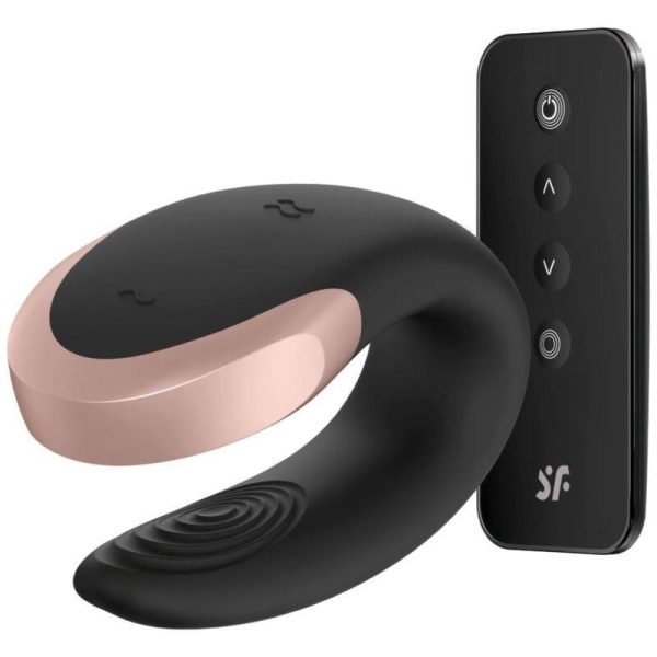 SATISFYER DOUBLE LOVE LUXURY PARTNER VIBRATOR WITH APP BLACK