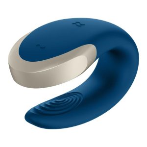 SATISFYER DOUBLE LOVE LUXURY PARTNER VIBRATOR WITH APP BLUE - Image 7