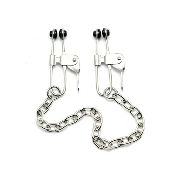 RIMBA BONDAGE PLAY ADJUSTABLE NIPPLE CLAMPS SILVER