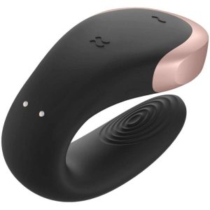 SATISFYER DOUBLE LOVE LUXURY PARTNER VIBRATOR WITH APP BLACK - Image 5