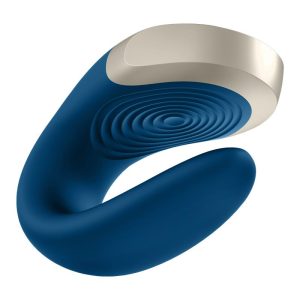 SATISFYER DOUBLE LOVE LUXURY PARTNER VIBRATOR WITH APP BLUE - Image 6