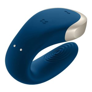 SATISFYER DOUBLE LOVE LUXURY PARTNER VIBRATOR WITH APP BLUE - Image 5