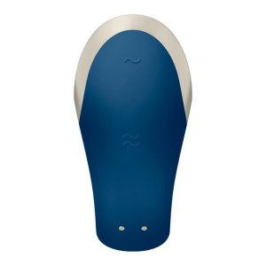 SATISFYER DOUBLE LOVE LUXURY PARTNER VIBRATOR WITH APP BLUE - Image 3