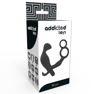 ADDICTED TOYS ANAL PLUG WITH DOUBLE PENIS RING AND TESTICLES BLACK 11.4cm - Image 4