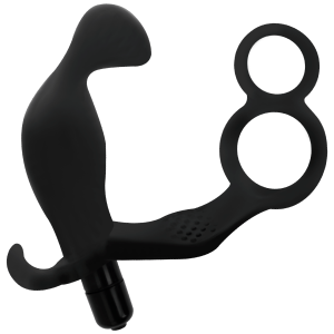 ADDICTED TOYS ANAL PLUG WITH DOUBLE PENIS RING AND TESTICLES BLACK 11.4cm - Image 3