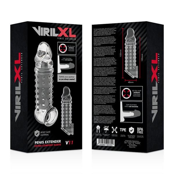VIRILXL PENIS EXTENDER EXTRA COMFORT SLEEVE V11TRANSPARENT