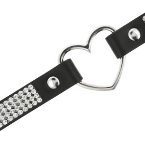COQUETTE HAND CRAFTED CHOKER VEGAN LEATHER DIAMOND HEART BLACK - Image 5