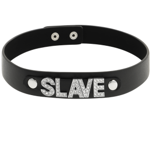 COQUETTE HAND CRAFTED CHOKER VEGAN LEATHER SLAVE BLACK - Image 3