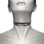 COQUETTE HAND CRAFTED CHOKER VEGAN LEATHER SEXY BLACK