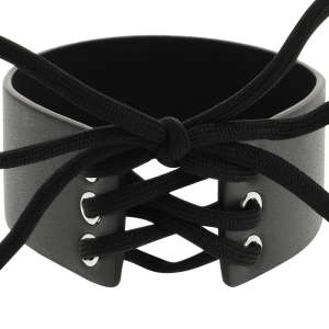 COQUETTE HAND CRAFTED WIDE CHOKER VEGAN LEATHER BLACK - Image 6