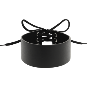 COQUETTE HAND CRAFTED WIDE CHOKER VEGAN LEATHER BLACK - Image 4